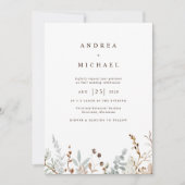 Winterveldbloemen Botanische bruiloft Kaart (Voorkant)