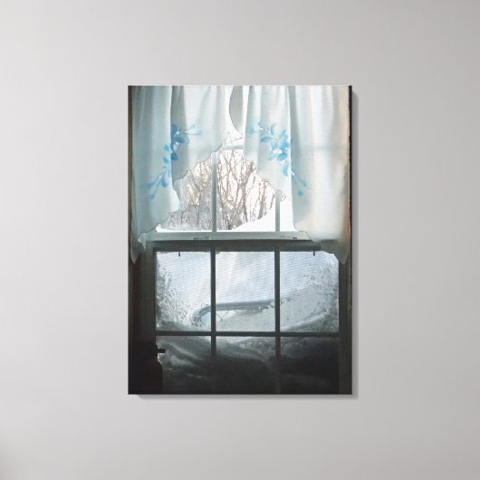Wintervenster Uitzicht Canvas Afdruk (Voorkant)