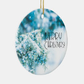 winterversiering met sneeuwbessen keramisch ornament (Rechts)