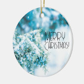 winterversiering met sneeuwbessen keramisch ornament (Links)