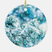 winterversiering met sneeuwbessen keramisch ornament (Achterkant)