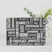 Winterviering Word Cloud Uitnodigen Kaart (Staand voorkant)