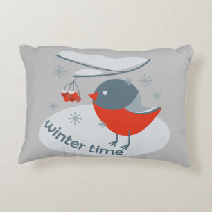 Wintervinnij en rode rowanbessen accent kussen