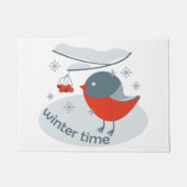Wintervinnij en rode rowanbessen deurmat (Voorkant)