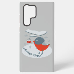 Wintervinnij en rode rowanbessen samsung galaxy hoesje