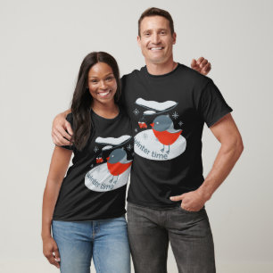 Wintervinnij en rode rowanbessen T-Shi T-shirt