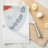 Wintervinnij en rode rowanbessen theedoek (Quarter Fold)