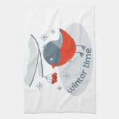 Wintervinnij en rode rowanbessen theedoek (Verticaal)