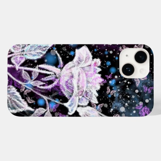 Wintervliegen en Roos Case-Mate iPhone Case (Achterkant (horizontaal))