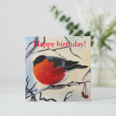 Wintervogelkaart voor verjaardag (Staand voorkant)