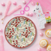 Wintervogels en bessen papieren bordje (Feest)