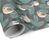 Wintervogels op bijkantoren cadeaupapier (Rol Hoek)