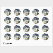  wintervogels ronde sticker (Vel)