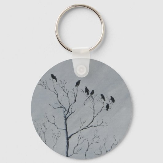 Wintervogels Sleutelhanger (Voorkant)