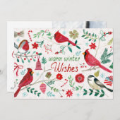 Wintervogels - Warmgewas Feestdagenkaart (Voorkant / Achterkant)