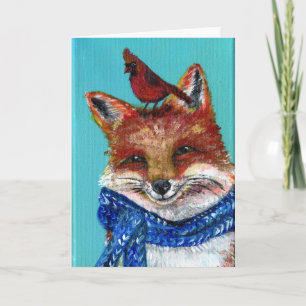 Wintervos met kardinaal! kaart