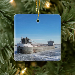 Wintervrachtschip Manitoulin Grote Meren Adres Keramisch Ornament