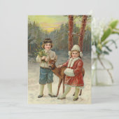 Wintervrienden | Vintage kerst (Staand voorkant)