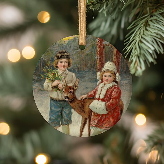 Wintervrienden | Vintage kerst Keramisch Ornament