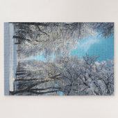 winterwandeling in het park legpuzzel (Horizontaal)