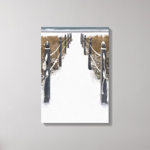 winterwandeling op orchard canvas afdruk