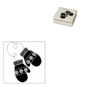 Winterwanten Kerst Rubber Art Stamp Rubberstempel (Gestempeld)