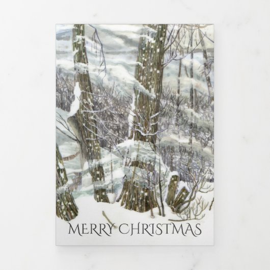 Winterwaterschilderij Drieluik Wenskaart (Cover)