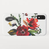 WinterWaterverf Elegant Floral  Monogram Case-Mate iPhone Case (Achterkant (horizontaal))