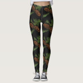 WinterWaterverf Pijnbomen op houtskool Leggings (Voorkant)