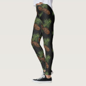 WinterWaterverf Pijnbomen op houtskool Leggings (Links)