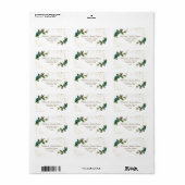 WinterWaterverf Pine Red Berries Holly Kerstmis Etiket (Full Sheet)