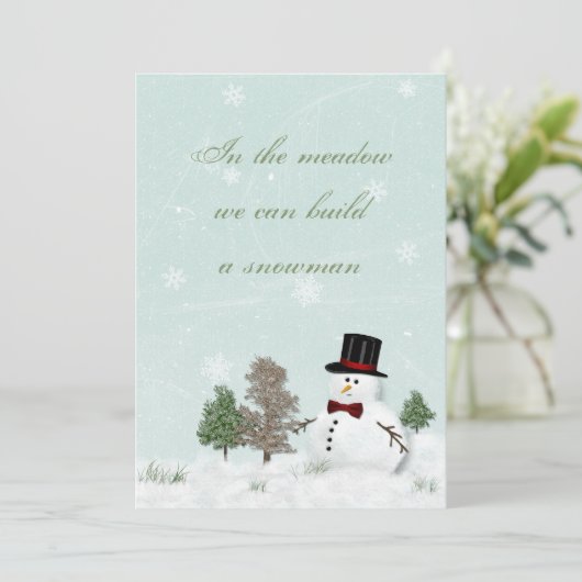  winterweddenschap in Snowman Kaart (Staand voorkant)
