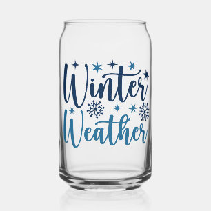 Winterweer - Snowy Holiday Typography Blikvorm Glas