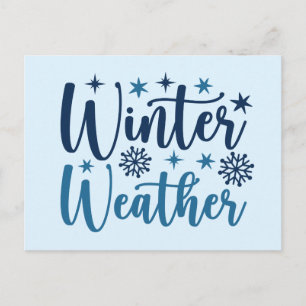 Winterweer - Snowy Holiday Typography Briefkaart