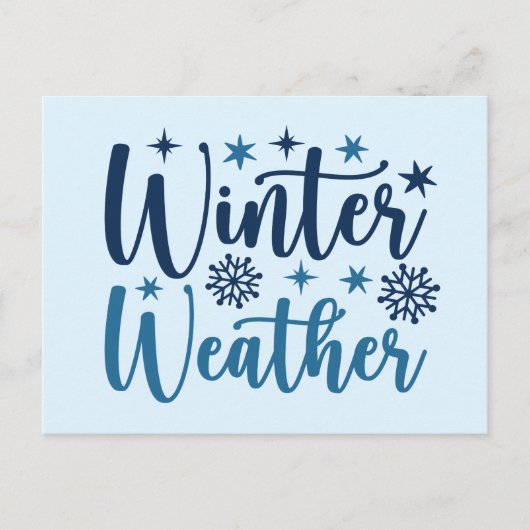 Winterweer - Snowy Holiday Typography Briefkaart (Voorkant)