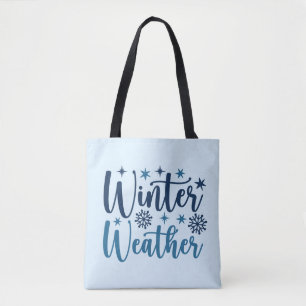 Winterweer - Snowy Holiday Typography Draagtas