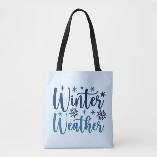 Winterweer - Snowy Holiday Typography Draagtas (Voorkant)