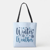 Winterweer - Snowy Holiday Typography Draagtas (Achterkant)