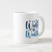 Winterweer - Snowy Holiday Typography Extra Grote Beker (Voorkant rechts)