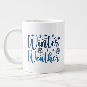 Winterweer - Snowy Holiday Typography Extra Grote Beker