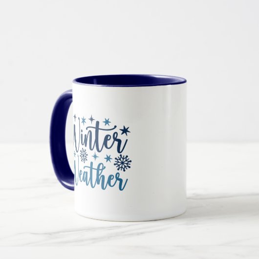 Winterweer - Snowy Holiday Typography Mok (Voorkant links)