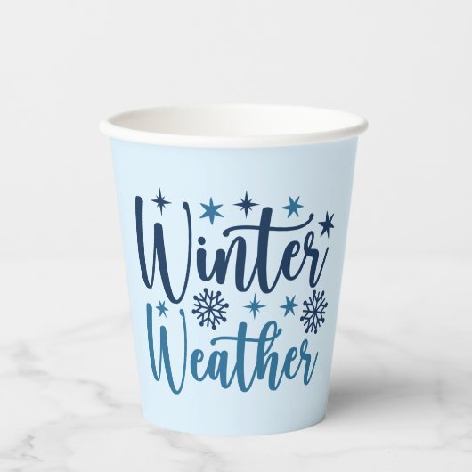 Winterweer - Snowy Holiday Typography Papieren Bekers (Voorkant)