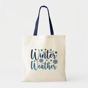 Winterweer - Snowy Holiday Typography Tote Bag