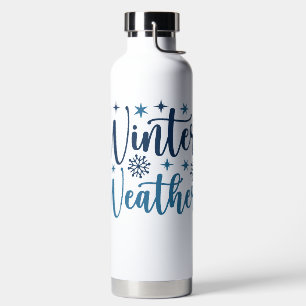 Winterweer - Snowy Holiday Typography Waterfles