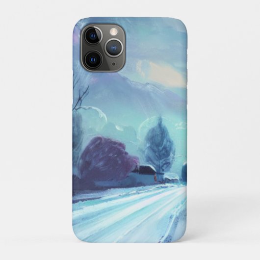 Winterweg bij schemering met kale bomen Case-Mate iPhone case (Achterkant)