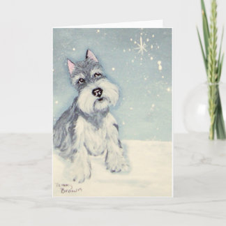 Winterwensen van een Schnauzer Bedankkaart