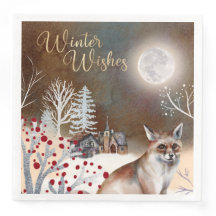 Winterwensen Winter Scene Feestservetten