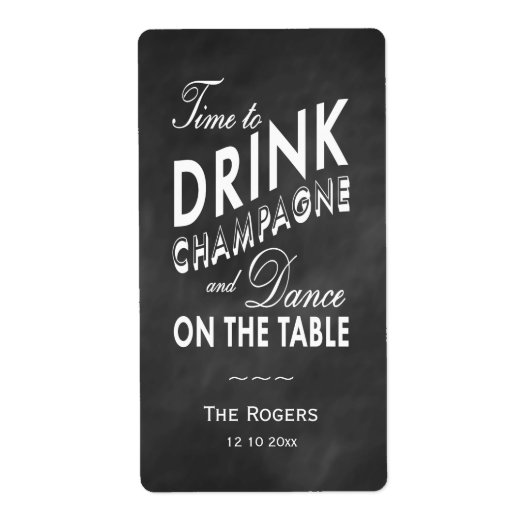 Winterwijnetiket Tijd om Champagne te Drinken Etiket (Voorkant)