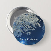 Winterwitte kerst ronde button 7,6 cm (Voorkant /achterkant)