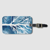 Winterwitte vogelboom Kerstmis Bagagelabel (Voorkant (horizontaal))